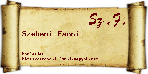 Szebeni Fanni névjegykártya