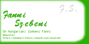 fanni szebeni business card